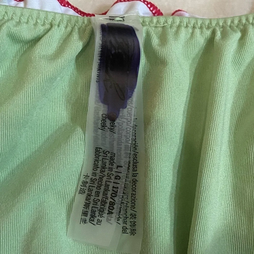 New! Frankie's Bikinis X PINK hudson Green Cherry Print Bikini Bottom 1543